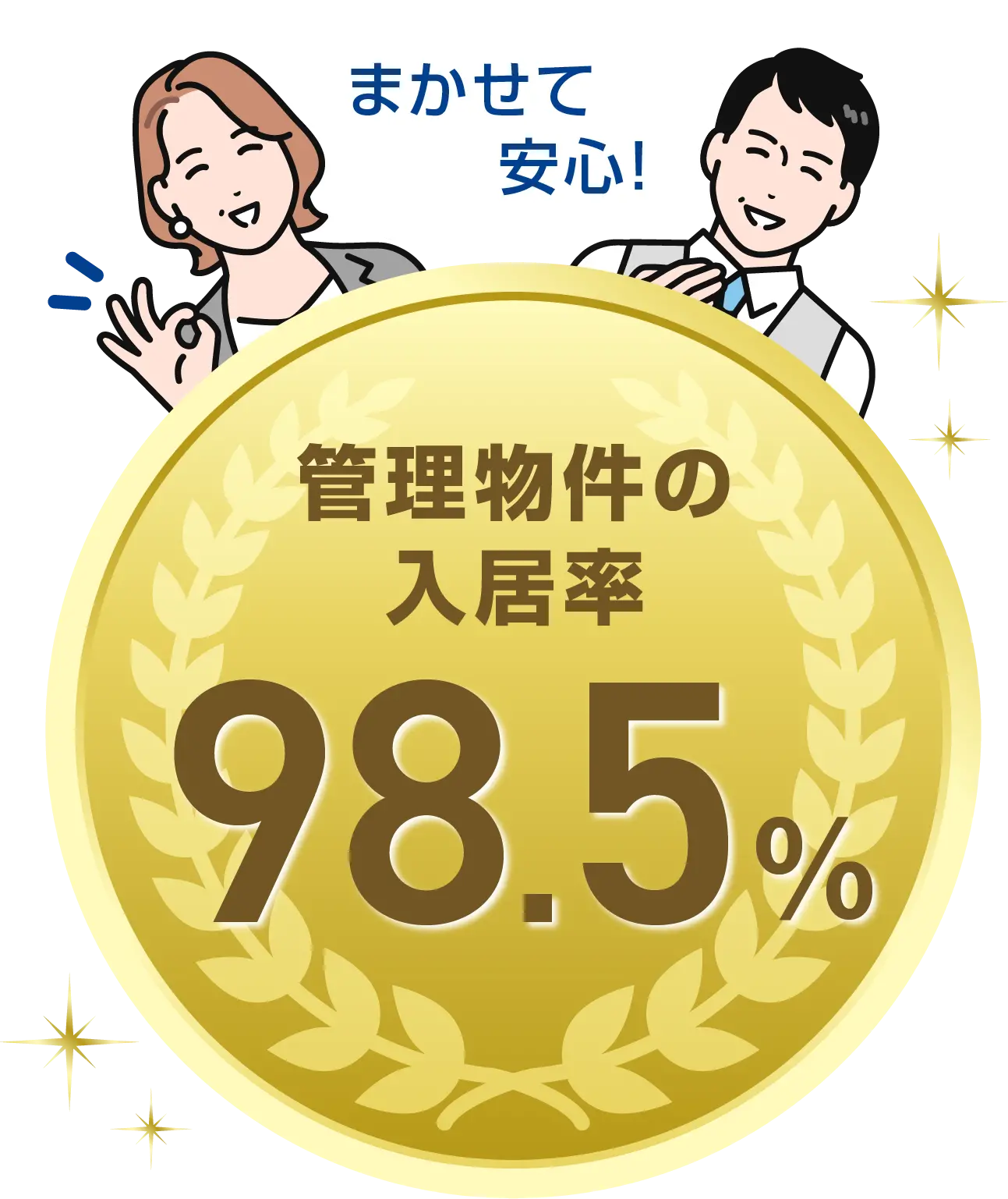 任せて安心！管理物件の入居率98.5％